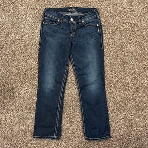 Silver Jeans Dark Blue Straight Leg Women's Capris